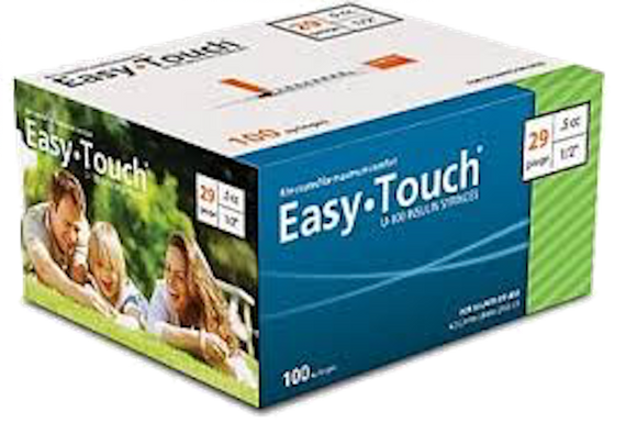 Easy Touch® Insulin Syringe 29G x ½’’, 0.5cc