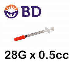 BD™ Insulin Syringe 28G x ½’’, ½cc