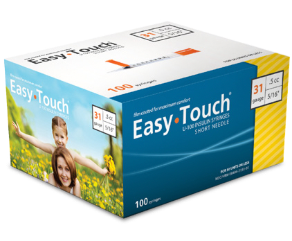 Easy Touch® Insulin Syringe 31G x  ⁵⁄₁₆’’, 0.5cc