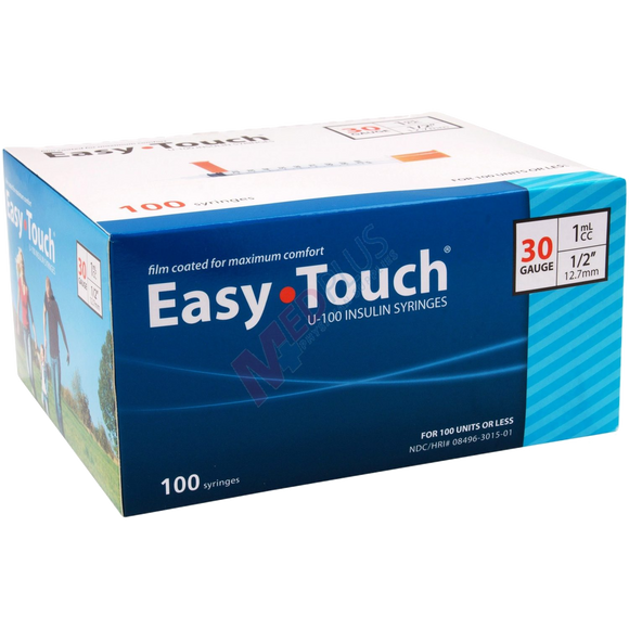 Easy Touch® Insulin Syringe 30G x ½’’, 1cc