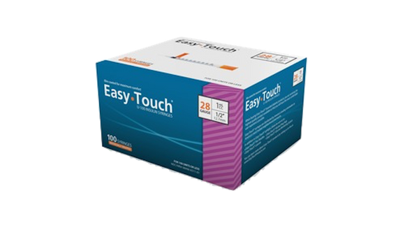 Easy Touch® Insulin Syringe 28G x ½’’, 1cc