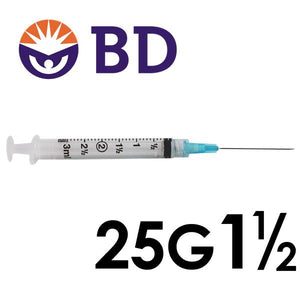 BD™ 3cc Syringe with Needle 25G x 1 ½"